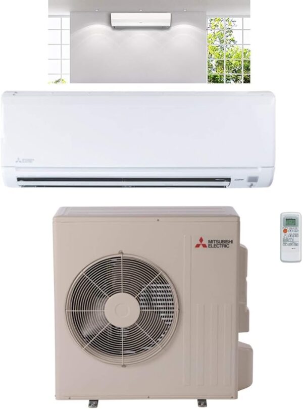 三菱分体空调Mitsubishi 12,000 BTU 1 Ton Cooling Heating - Ductless Mini Split Wall Mounted Air Conditioning System 115V - 17 SEER