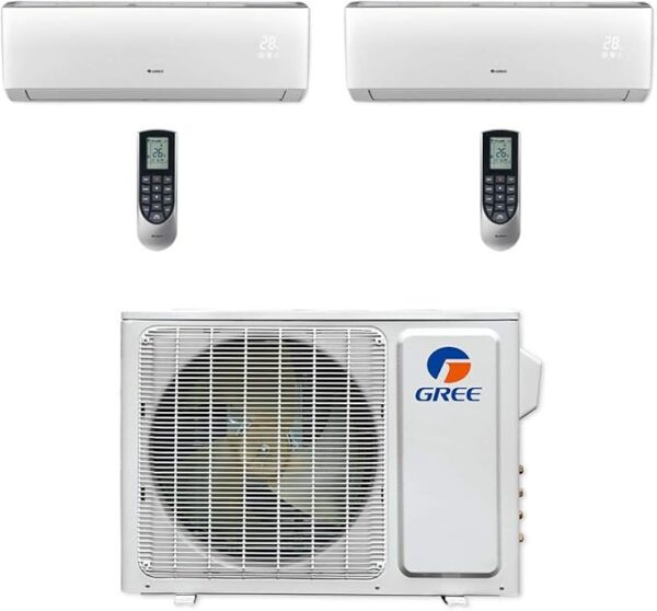 格力空调一拖二Gree 18,000 BTU Multi21+ Dual-Zone Wall Mount Mini Split Air Conditioner Heat Pump 208/230V SEER 22