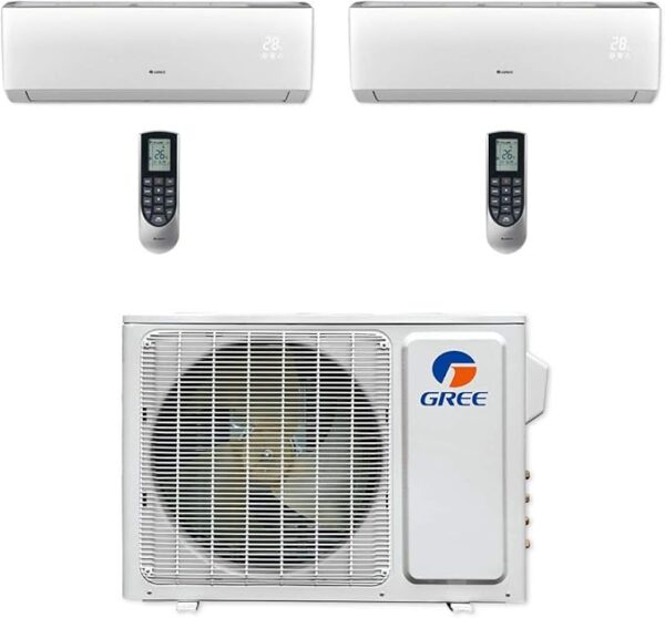 格力18000一拖二空调Gree 18,000 BTU Multi21+ Dual-Zone Wall Mount Mini Split Air Conditioner Heat Pump 208/230V SEER 22 (9-12)